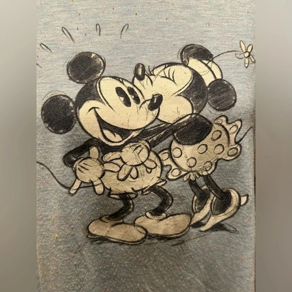 #95 Disney Mickey & Minnie Light Blue Tee Sz Medium - Picture 3 of 10